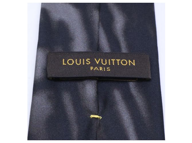 Cravatta in seta tie-dye Louis Vuitton Marrone Nero - vista 6