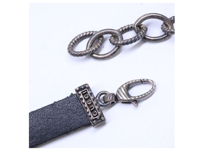 Choker in pelle GUCCI Ag925 Double Tiger Head Nero - vista 8