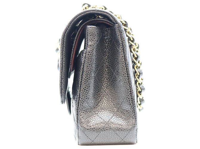 Borsa a tracolla Chanel Classic Flap in pelle caviar nera matelassé Nero - vista 2