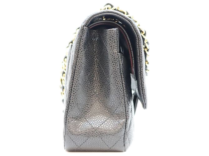 Borsa a tracolla Chanel Classic Flap in pelle caviar nera matelassé Nero - vista 4