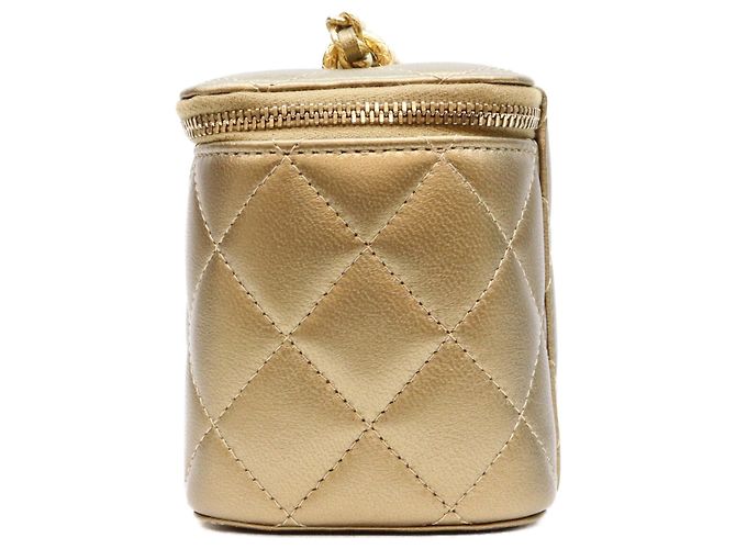 Borsa a tracolla Chanel 2023 Cruise CC Dynasty in pelle d'agnello dorata D'oro - vista 2