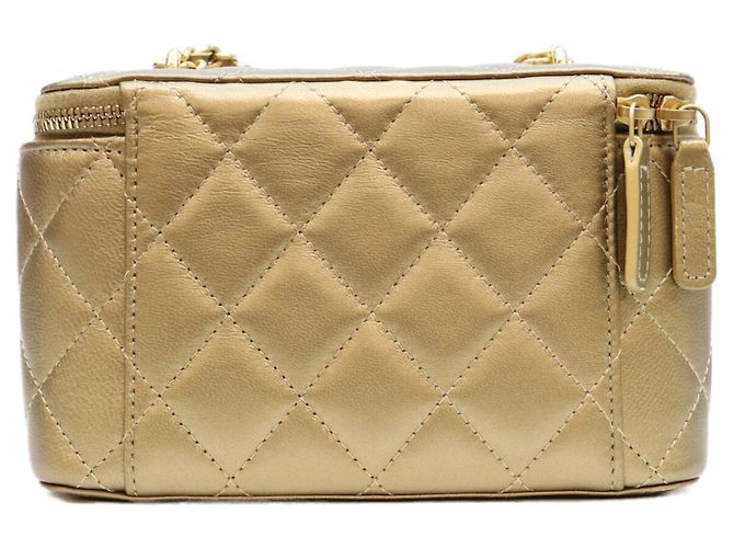 Borsa a tracolla Chanel 2023 Cruise CC Dynasty in pelle d'agnello dorata D'oro - vista 3