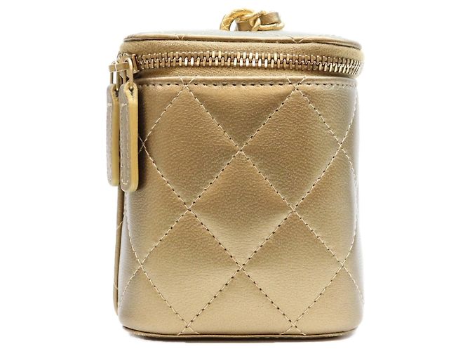 Borsa a tracolla Chanel 2023 Cruise CC Dynasty in pelle d'agnello dorata D'oro - vista 4