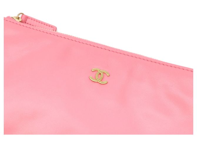 Borsa a tracolla Chanel in vitello lucido rosa corallo - vista 14