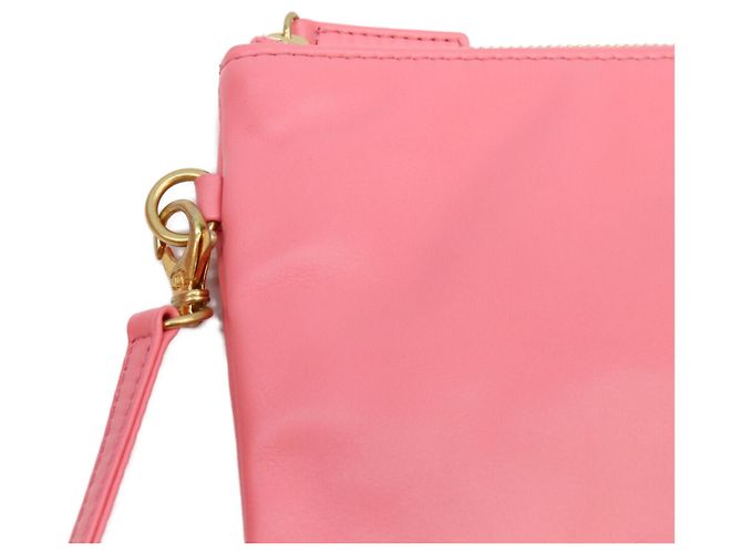 Borsa a tracolla Chanel in vitello lucido rosa corallo - vista 15