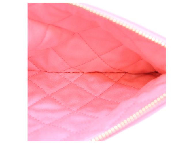 Borsa a tracolla Chanel in vitello lucido rosa corallo - vista 16