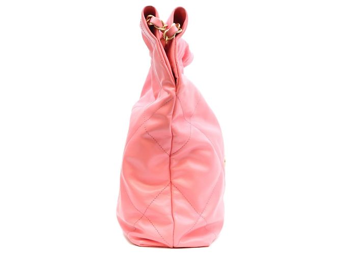 Borsa a tracolla Chanel in vitello lucido rosa corallo - vista 4