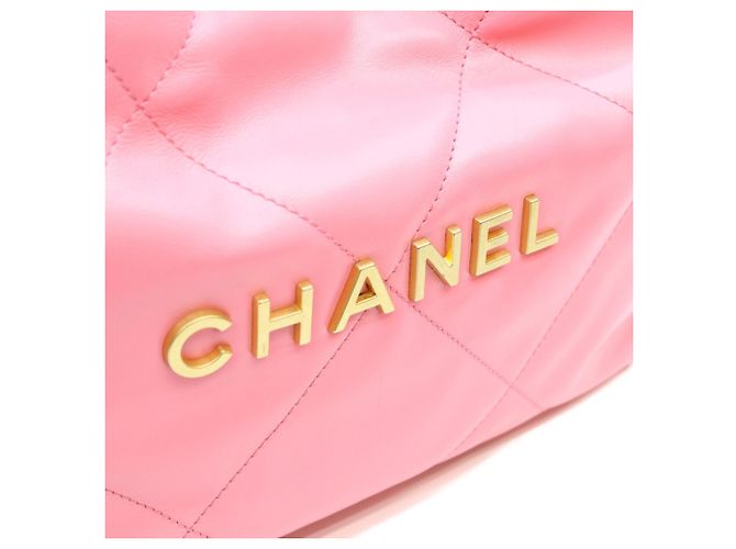 Borsa a tracolla Chanel in vitello lucido rosa corallo - vista 6