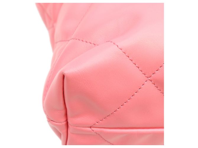 Borsa a tracolla Chanel in vitello lucido rosa corallo - vista 9