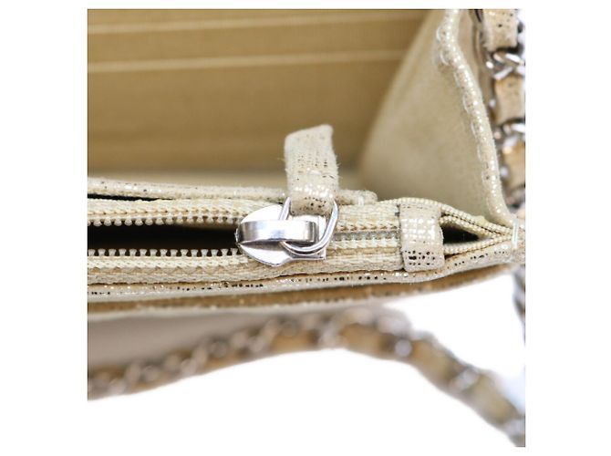 Borsa a tracolla portafoglio in pelle dorata Chanel D'oro - vista 11