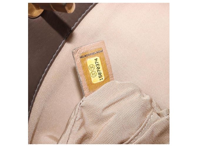 Borsa a tracolla CHANEL Wild Stitch Chain in pelle marrone e oro CC Auth yk20765V D'oro - vista 12