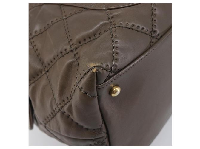 Borsa a tracolla CHANEL Wild Stitch Chain in pelle marrone e oro CC Auth yk20765V D'oro - vista 16