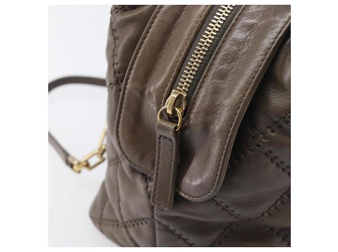 Borsa a tracolla CHANEL Wild Stitch Chain in pelle marrone e oro CC Auth yk20765V D'oro - vista 18