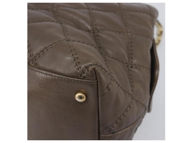 Borsa a tracolla CHANEL Wild Stitch Chain in pelle marrone e oro CC Auth yk20765V D'oro - vista 9