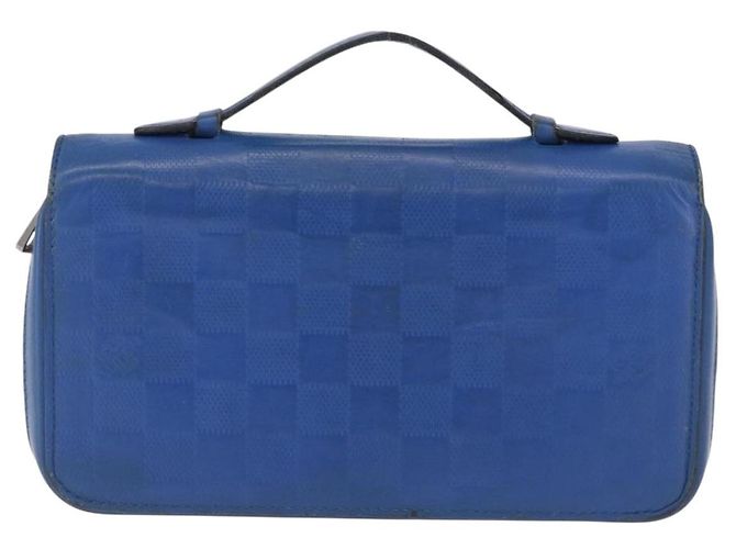 LOUIS VUITTON Damier Infini Zippy XL Travel Case Blue N60079 LV Auth BA15157 - vista 13