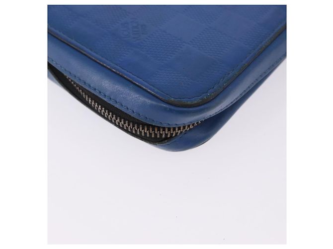 LOUIS VUITTON Damier Infini Zippy XL Travel Case Blue N60079 LV Auth BA15157 - vista 16