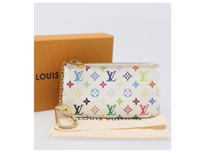 LOUIS VUITTON Monogram Multicolor Pochette Cles Purse White M28388 Auth yk20719M Bianco - vista 12