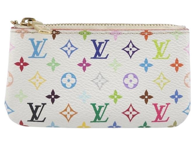 LOUIS VUITTON Monogram Multicolor Pochette Cles Purse White M28388 Auth yk20719M Bianco - vista 13