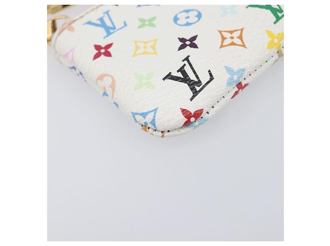 LOUIS VUITTON Monogram Multicolor Pochette Cles Purse White M28388 Auth yk20719M Bianco - vista 14