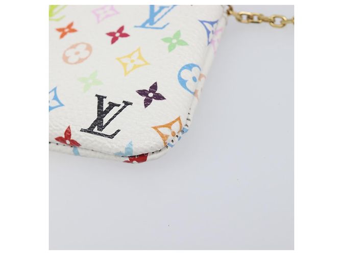 LOUIS VUITTON Monogram Multicolor Pochette Cles Purse White M28388 Auth yk20719M Bianco - vista 15
