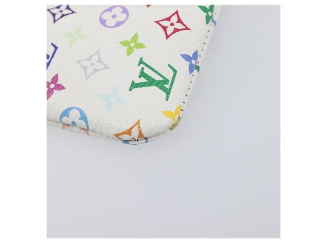 LOUIS VUITTON Monogram Multicolor Pochette Cles Purse White M28388 Auth yk20719M Bianco - vista 16