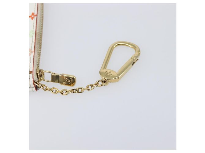 LOUIS VUITTON Monogram Multicolor Pochette Cles Purse White M28388 Auth yk20719M Bianco - vista 17