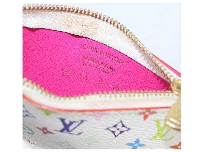 LOUIS VUITTON Monogram Multicolor Pochette Cles Purse White M28388 Auth yk20719M Bianco - vista 19
