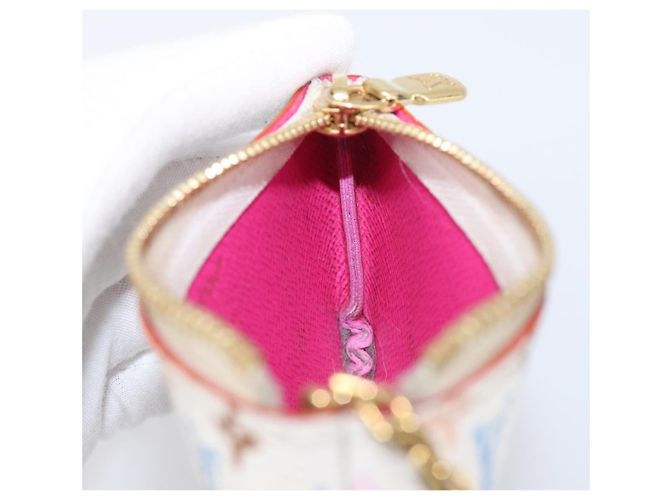 LOUIS VUITTON Monogram Multicolor Pochette Cles Purse White M28388 Auth yk20719M Bianco - vista 20