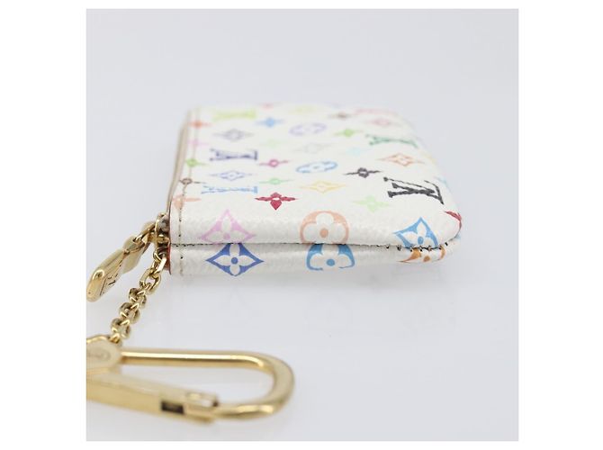 LOUIS VUITTON Monogram Multicolor Pochette Cles Purse White M28388 Auth yk20719M Bianco - vista 4