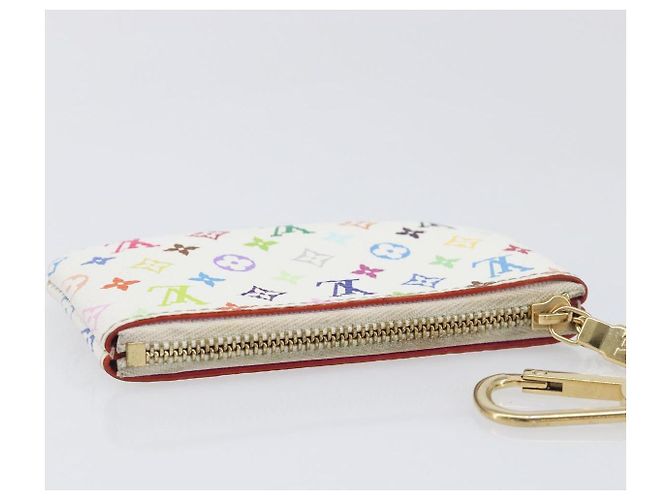 LOUIS VUITTON Monogram Multicolor Pochette Cles Purse White M28388 Auth yk20719M Bianco - vista 5