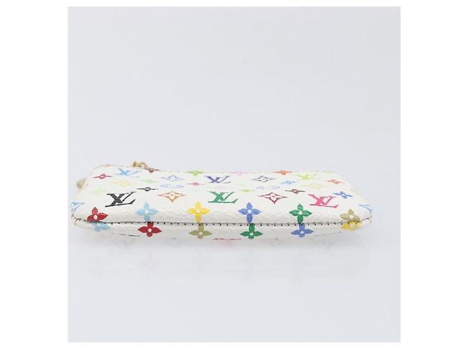 LOUIS VUITTON Monogram Multicolor Pochette Cles Purse White M28388 Auth yk20719M Bianco - vista 6