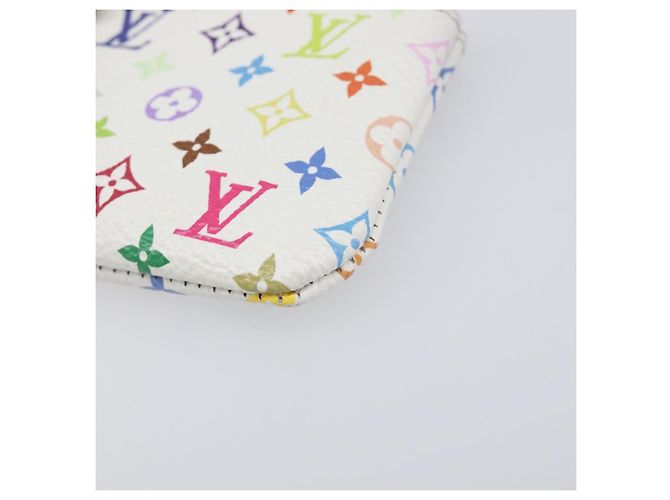 LOUIS VUITTON Monogram Multicolor Pochette Cles Purse White M28388 Auth yk20719M Bianco - vista 7