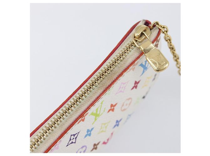 LOUIS VUITTON Monogram Multicolor Pochette Cles Purse White M28388 Auth yk20719M Bianco - vista 8