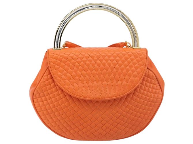 Borsa a mano BALLY in pelle 2way Orange Gold Auth 197157A D'oro Arancione - vista 13