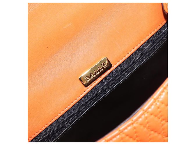 Borsa a mano BALLY in pelle 2way Orange Gold Auth 197157A D'oro Arancione - vista 19