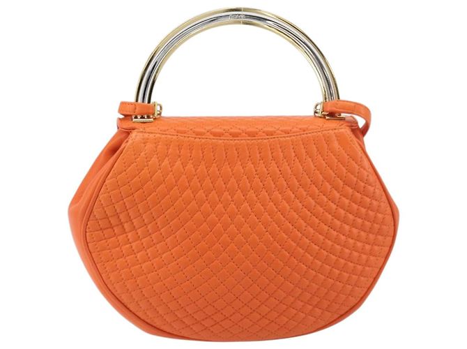 Borsa a mano BALLY in pelle 2way Orange Gold Auth 197157A D'oro Arancione - vista 2
