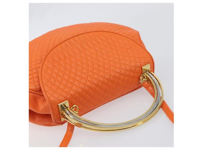 Borsa a mano BALLY in pelle 2way Orange Gold Auth 197157A D'oro Arancione - vista 6