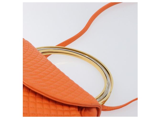 Borsa a mano BALLY in pelle 2way Orange Gold Auth 197157A D'oro Arancione - vista 8
