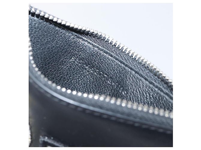 SAINT LAURENT Fragment Case Leather Black Silver 463778 Auth am12475V Negro Plata - vista 12