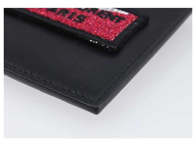 SAINT LAURENT Fragment Case Leather Black Silver 463778 Auth am12475V Negro Plata - vista 15