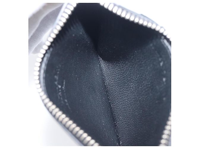 SAINT LAURENT Fragment Case Leather Black Silver 463778 Auth am12475V Negro Plata - vista 9
