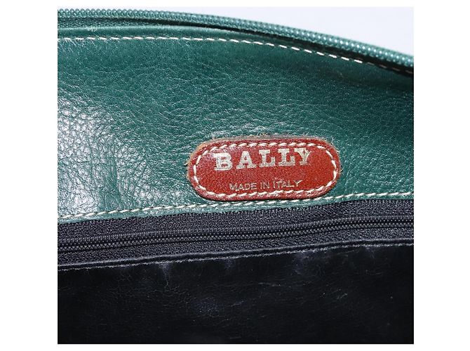 Borsa a mano BALLY in pelle 2way Verde Tono Oro Auth BA15313 - vista 11