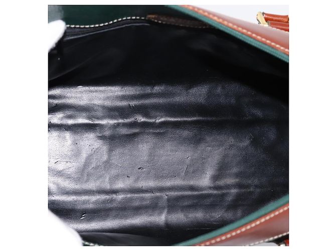 Borsa a mano BALLY in pelle 2way Verde Tono Oro Auth BA15313 - vista 12