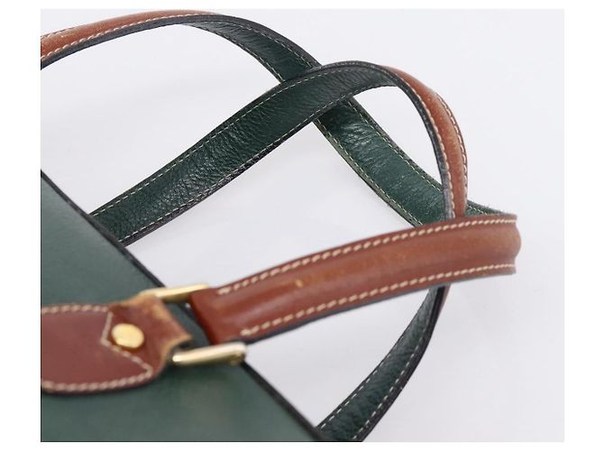 Borsa a mano BALLY in pelle 2way Verde Tono Oro Auth BA15313 - vista 14