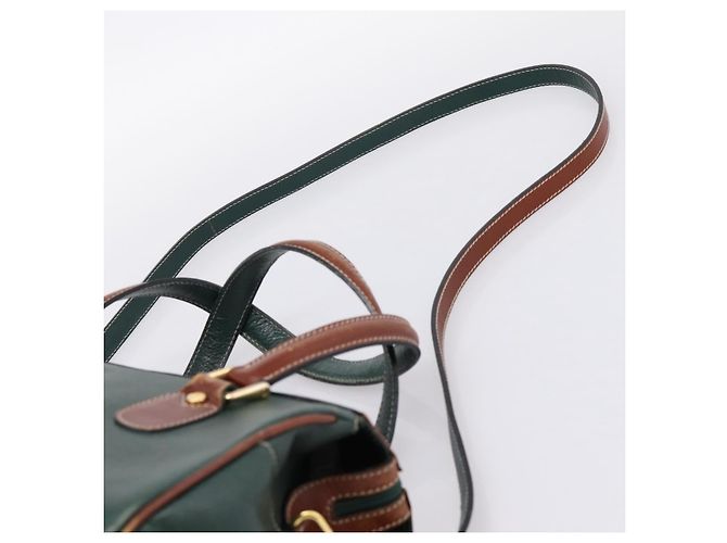 Borsa a mano BALLY in pelle 2way Verde Tono Oro Auth BA15313 - vista 15