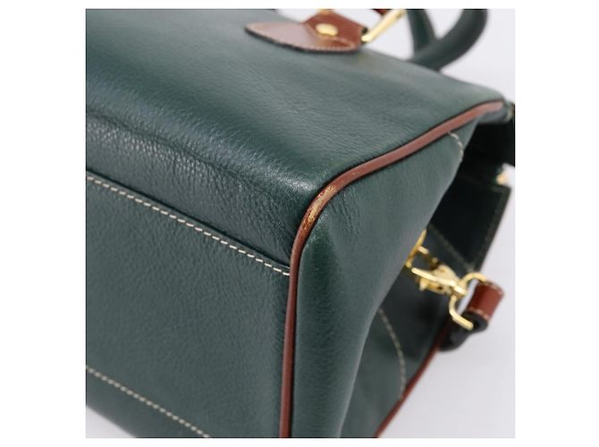 Borsa a mano BALLY in pelle 2way Verde Tono Oro Auth BA15313 - vista 17