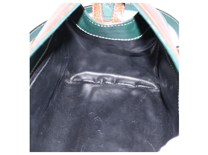 Borsa a mano BALLY in pelle 2way Verde Tono Oro Auth BA15313 - vista 19