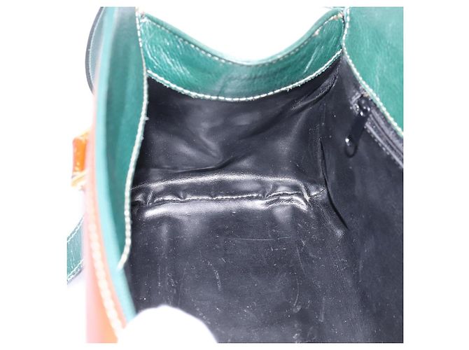 Borsa a mano BALLY in pelle 2way Verde Tono Oro Auth BA15313 - vista 20