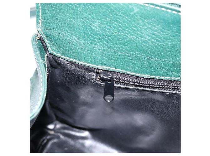 Borsa a mano BALLY in pelle 2way Verde Tono Oro Auth BA15313 - vista 21