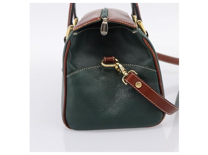 Borsa a mano BALLY in pelle 2way Verde Tono Oro Auth BA15313 - vista 3